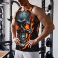 thumbnail image 5 of Pofeuu Flame Metal Skull Print Men's Workout Tank Tops Sleeveless Muscle Gym Shirt Quick Dry-4X-Large, 5 of 7