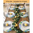 thumbnail image 4 of 13 Inch Round Placemats Set of 6, Blue Hydrangea Non Slip Heat Insulation PP Table Mats, Linen Texture Butterfly Spring Floral Washable Place Mats for Kitchen Dining Party Table Decor, 4 of 7
