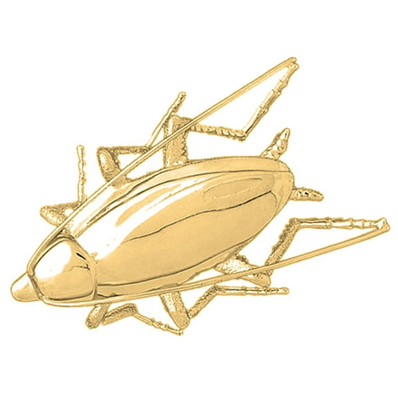 10K Yellow Gold Cockroach Pendant - 46 mm