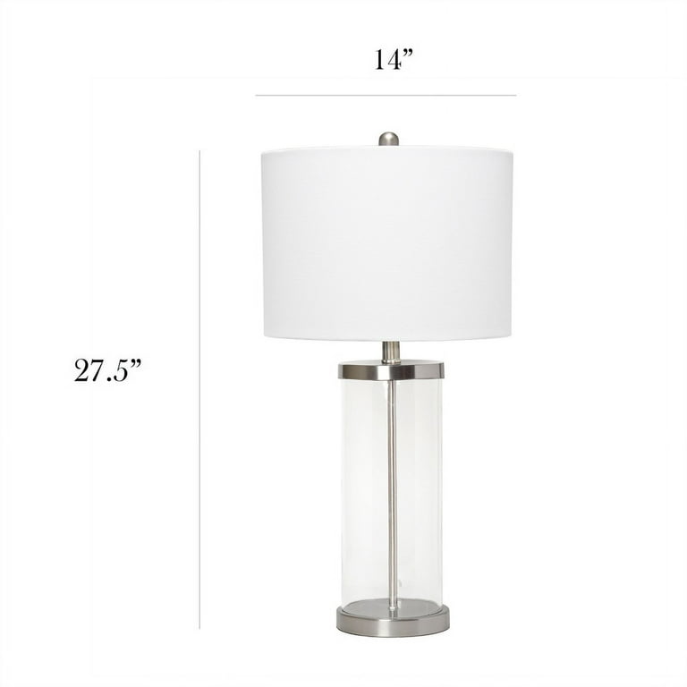 Elegant Designs Modern Enclosed Glass Table Lamp - Brushed Nickel