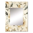 thumbnail image 2 of Designart "Simplistic Victorian Elegance III" Floral Wall Mirror, Printed White Wall Mirror, Traditional Bathroom Wall Mirror, Decorative Floral Mirror - 24x32 Inch, 2 of 5