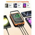 thumbnail image 3 of 10000mAh Power Bank Wireless Charger Built in 3 Solar Panels Three Outputs 15W Fast Charging Solar Charger for iPhone 15/15 Plus/15 Pro/15 Pro Max, iPhone 14/13 Series, Samsung Galaxy, 3 of 7