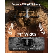 VEVOR 14in Corded Electric Tiller, Garden Rototiller, 10A Heavy-Duty Tilling Machine, Cultivator with Steel Tines and Foldable Handle, for Lawn, Yard, and Gardening Care