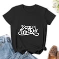 thumbnail image 3 of Keep On Trucking Women’s Cotton Short Sleeve T-Shirt HD Graphic Print Casual Crew Neck Tee S, 3 of 7