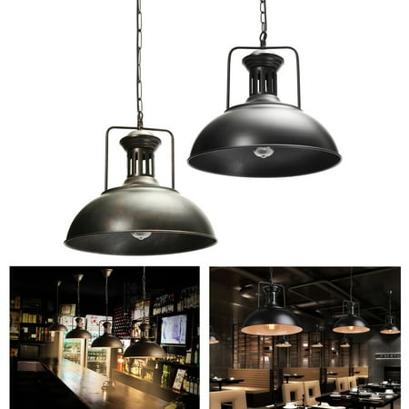 Pendant Bar Lighting 220V Industrial Metal Hanging Pendant Light Ceiling Light, Retro Vintage Lampshade Fixture Lighting For Bar Dining Living Room Cafe Home Decor ()