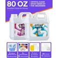 thumbnail image 2 of INCLY 80 OZ Clear Epoxy Resin Kit with 15 Colors Mica Powder, Large Silicone Cups & Stick, Crystal Clear Resin Epoxy Starter Kit for Coating and Casting, Molds, Jewelry Making, DIY Art Craft, 2 of 7
