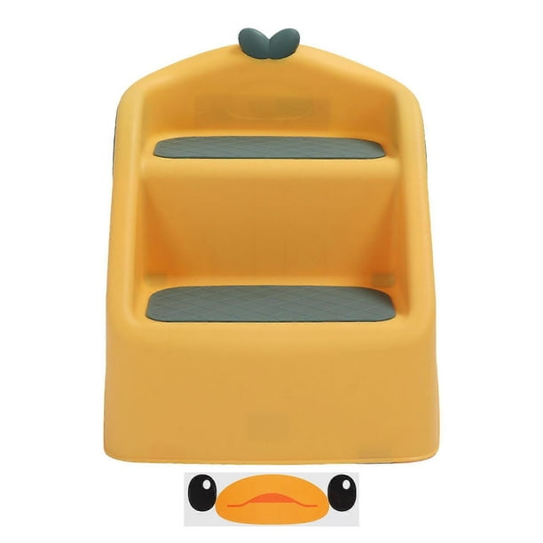 3 In 1 Toilet Potty Training Stool Slip Proof Folding 2 Step Sink Toilet Stool for Baby Bathroom Yellow