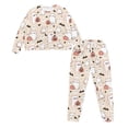 thumbnail image 2 of Tutoliy Halloween Pajama Set Cat Pumpkin Printed Sleepwear Drawstring Pajamas Ghost Bat Printed Loungewear Soft 2 Piece Pjs Set, L, 2 of 7