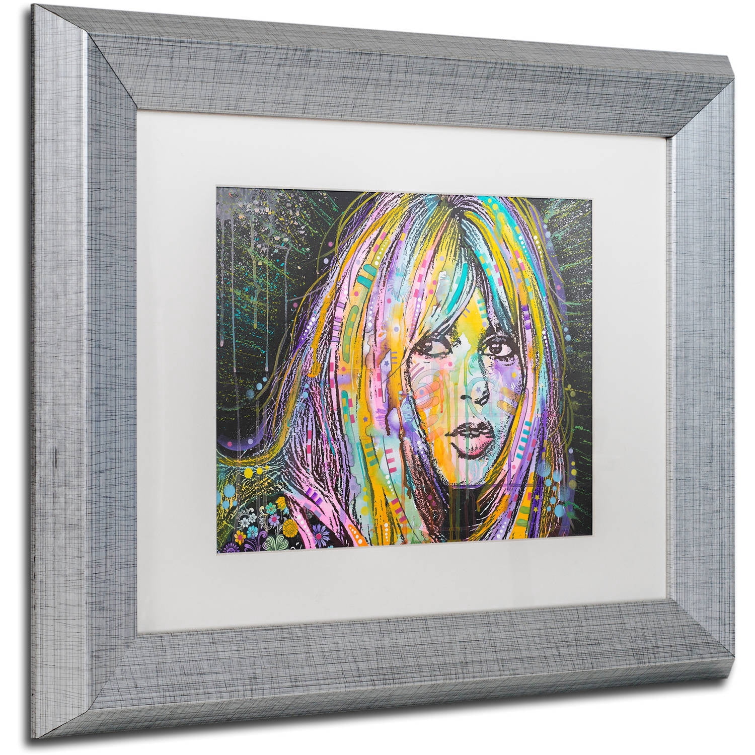 Trademark Fine Art "Bardot1" Canvas Art by Dean Russo, White Matte, Silver Frame