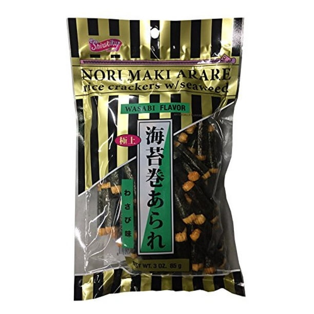 Nori Maki Arare Rice Crackers with Seaweed Wasabi Flavor 3 oz per Pack