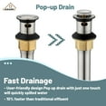 thumbnail image 5 of CASAINC 4 in. Centerset Double Handle Mid Arc Bathroom Sink Faucet Lavatory Faucet with Stainless steel Drain in Brushed Nickel, 5 of 10