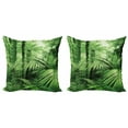 thumbnail image 1 of Ambesonne Nature Throw Pillow Cover 2 Pack, Palm Trees Exotic Plants, 16", Green, 1 of 6