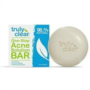 TRULY CLEAR One-Step Solution Acne Bar, Alcohol Free Face and Body Cleanser, Non-Drying Acne Treatment for Face, Chest, Butt and Back Acne, Body Acne Face Wash with Hyaluronic Acid