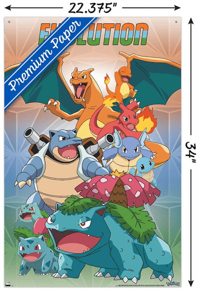 Trends International Pokémon - Kanto Region Wall Poster, 22.375 x 34,  Premium Unframed Version