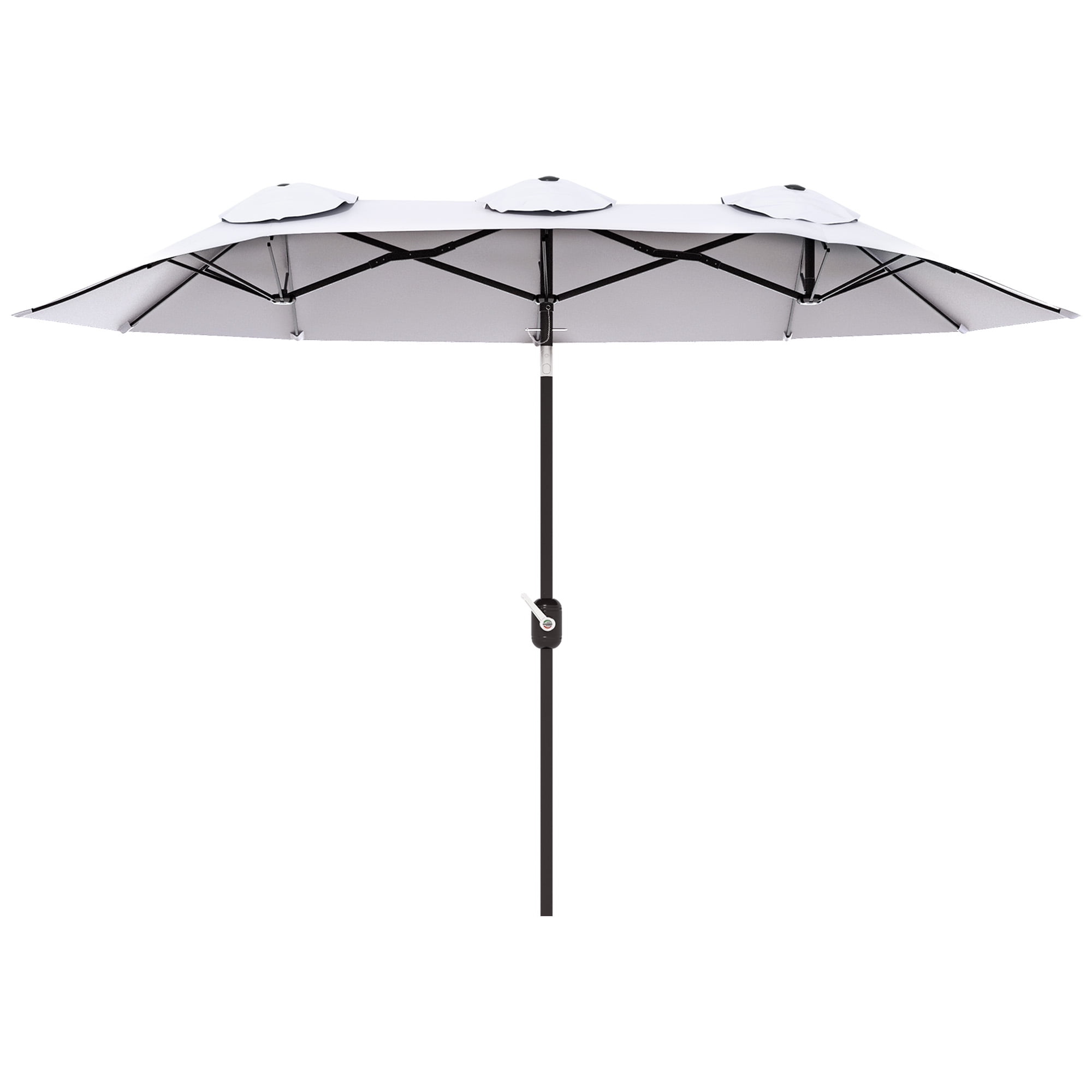 Outsunny 9.5' Double-sided Patio Umbrella Tilt Outdoor Umbrella, White