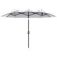 thumbnail image 2 of Outsunny 9.5' Double-sided Patio Umbrella Tilt Outdoor Umbrella, White, 2 of 9