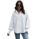 thumbnail image 1 of Camisas con botones para mujer Blusas de oficina de manga larga/corta Tops casuales de negocios Camisa suelta - Blanco, 1 of 5
