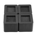thumbnail image 1 of Lot de 4 rehausseurs de pieds de meubles en plastique PP antidérapant pour table, bureau, lit, canapé, couleur noire, 1 of 4