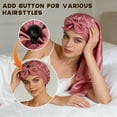 thumbnail image 3 of LAPTOM MAXA Long Satin Bonnet, Double Layer Reversible Silk Bonnet for Long Hair Women Sleeping Cap with Tie Band, 3 of 6