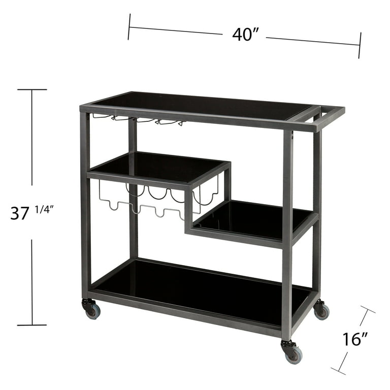 Holly & Martin White Metal Base with Glass Top Kitchen Cart (16-in x 40-in x 37.25-in) Holly & Martin White Metal Base with Glass Top Kitchen Cart (16-in x 40-in x 37.25-in)