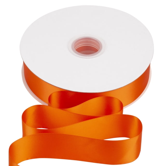 Joycrosso 1 1/2 Inch Torrid Orange Solid Satin Ribbon, 100 Yards Double Faced Satin for Gift Wrapping Floral Bouquets Wedding Party Decoration