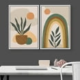 thumbnail image 3 of IDEA4WALL Framed Canvas Print Wall Art Set Mid-Century Modern Garden Plant Rainbow Nature Illustrations Modern Art Rustic Decorative for Living Room, Bedroom, Office - 24"x36"x2 White, 3 of 5