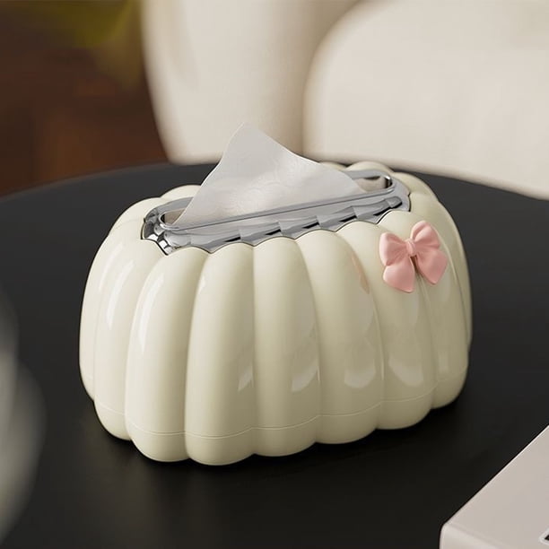 Dispensador de pañuelos con resorte | Dispensador automático emergente para el hogar y la oficina | Contenedor de plástico para pañuelos con tapa decorativa