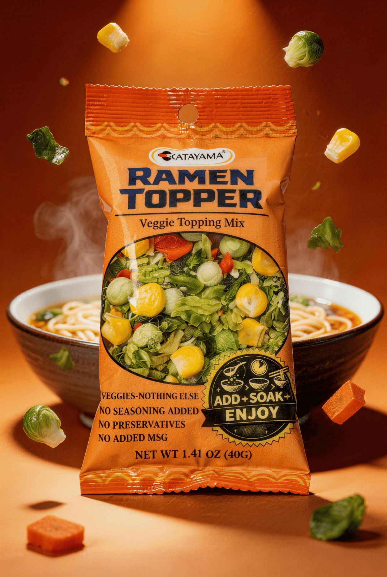 Katayama Ramen Topper Veggie Topping Mix Dried Vegetable Mix for Ramen, Noodles and Soup, 1.41 oz