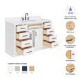 thumbnail image 2 of Ariel Hepburn 54 In. Oval Sink Bathroom Vanity With Carrara White Quartz Countertop 1.5 Edge In White, 2 of 10
