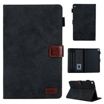 Dteck Folio Case for Samsung Galaxy Tab A7 10.4" 2020 SM-T500 T505, Slim Fit PU Leather Multi-angle Viewing Stand Shockproof Case Built-in Card Slots Cover, Black