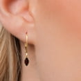 thumbnail image 3 of Gem Stone King 14K Yellow Gold Red Garnet Earrings for Women | 0.52 Cttw | Gemstone January Birthstone | Marquise 6X3MM, 3 of 6