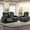Group 1+2, variant on Bonzy Home Theater Recliner Chair Sofa, PU Leather 3 seat Power Recliner Sofa with Cup Holders, USB Ports, Black