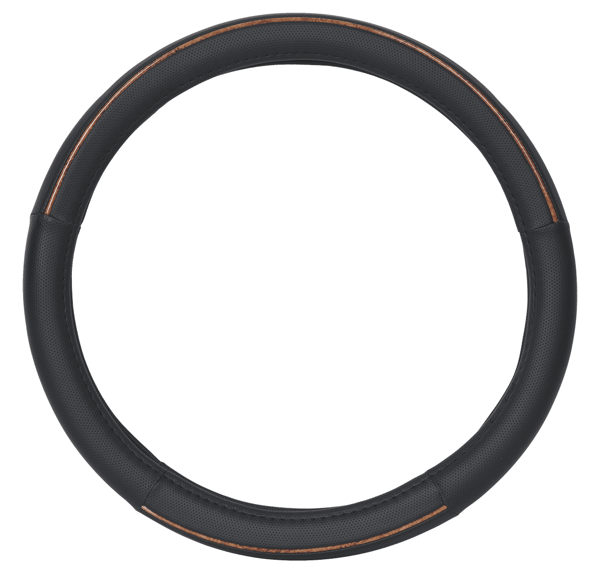 Auto Drive Universal Fit Black PU Leather Wood Grain Steering Wheel Cover