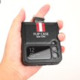 thumbnail image 4 of Plain Leather Case Compatible With Samsung Galaxy Z Flip 4, Hard Pc Shockproof Cover With Ring Kickstand, 4 of 5