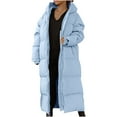 thumbnail image 2 of Qetyuw Women's Long Puffer Coat Winter Warm Full Zip Up Open Front Hooded Coats Long Sleeve Casual Chunky Outwear, 2 of 7