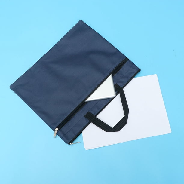 KALLORY Organizadora Azul Para Documentos Con Cremallera Y Resistente Para Almacenamiento De Negocios
