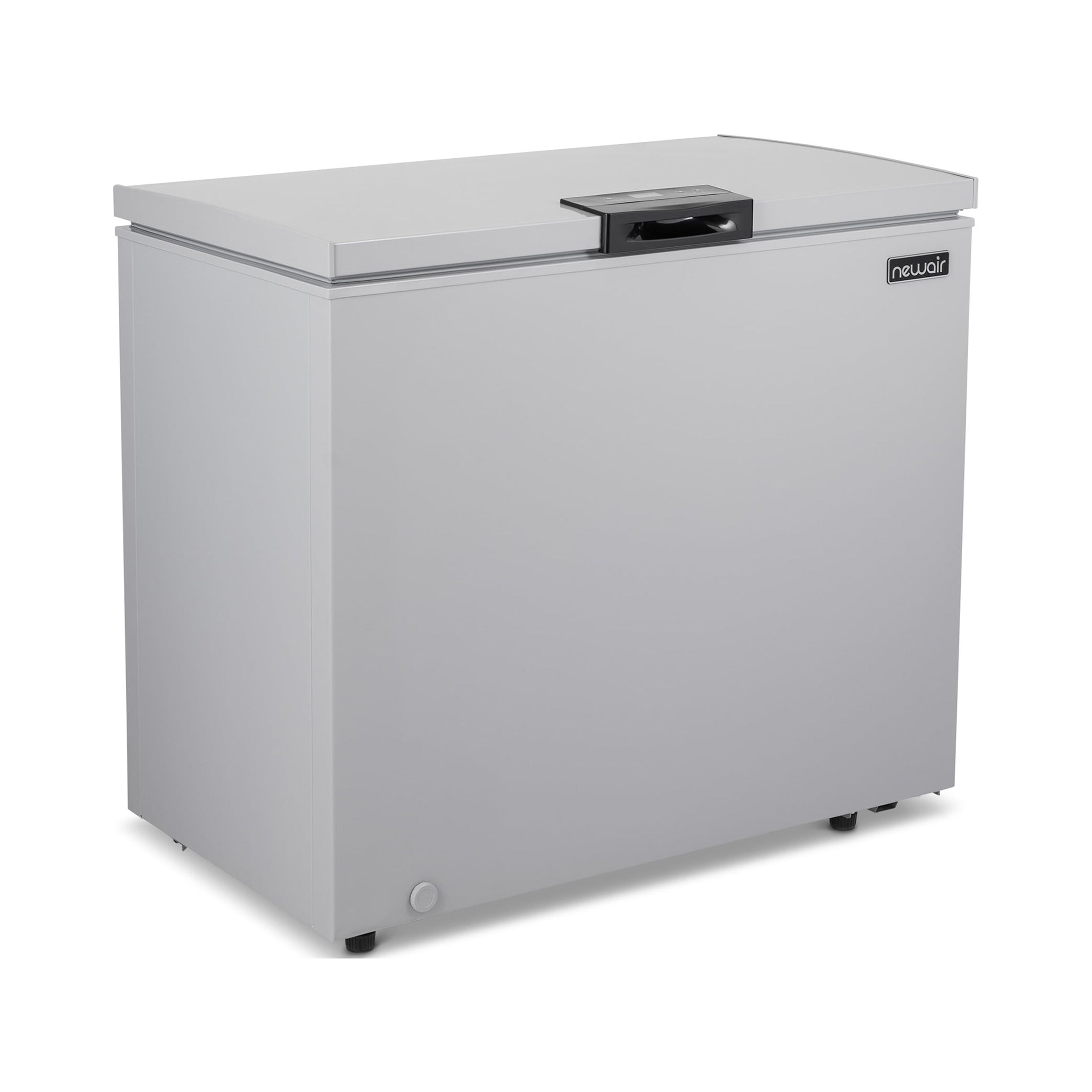 NewAir 6.7 Cu. Ft. Compact Chest Freezer in Cool Gray, Temperature Control, Fast Freeze Mode, Door Alarm, Wire Basket, Self-Diagnose Program, and LED Lighting