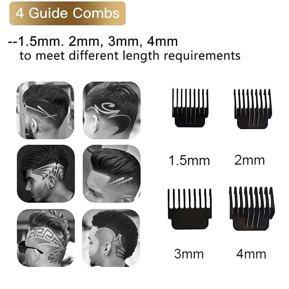 Professional Trimmer Hair Clippers T Blade Trimmer Cutting Beard USB Charge Cordless Barber Shaving Machine -Gold