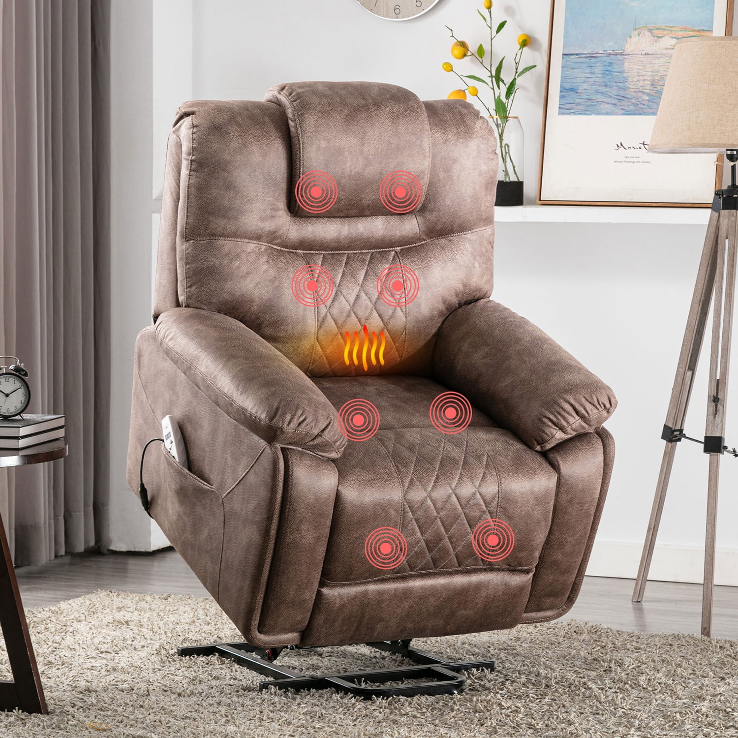 Kepooman Electric Power Lift Chairs Recliner with Heat and Massage, Power Lift Chair for Elderly with Adjustable Massage Function, Brown Kepooman Electric Power Lift Chairs Recliner with Heat and Massage, Power Lift Chair for Elderly with Adjustable Massage Function, Brown