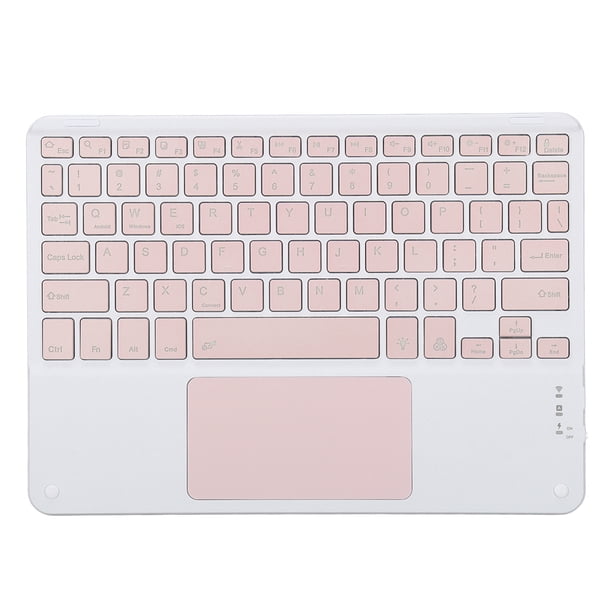M Buder Teclado Inalámbrico con Panel Táctil 25.4 cm / 10 inches RGB Rosa
