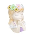 thumbnail image 4 of Plantas con cara de niña, contenedor, maceta, decoración de escritorio, ojos cerrados, niñas púrpura, 4 of 9