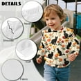 thumbnail image 7 of Xixirimido Black Cat Colorful Floral Print Toddler Girls Cozy Sweatshirt Long Sleeve Ruffle Accent Pullover Top Crewneck Graphic Sweater for Autumn & Winter, for 2-3T, 7 of 7