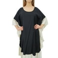 thumbnail image 6 of Bimba Knee Length Rayon Kaftan Kimono White Frill Sleeve Caftan Dress Coverup, 6 of 7