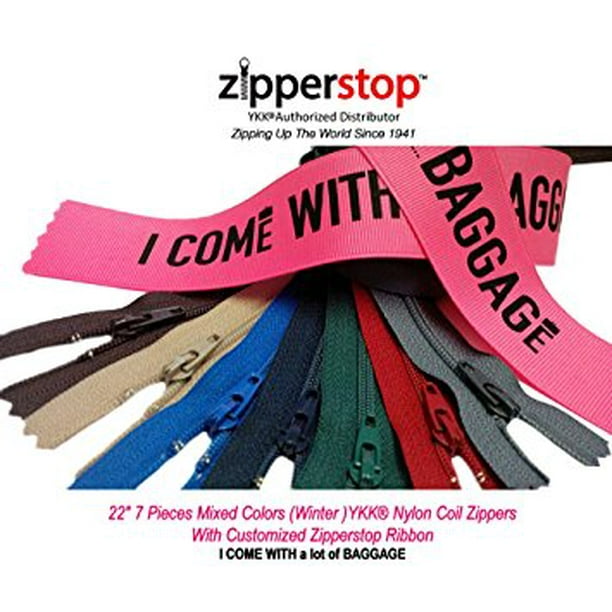 Zipperstop Wholesale YKKÂ® 22" 7 Pieces Mixed Colors Nylon Coil
