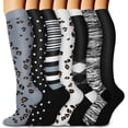 thumbnail image 1 of 7 pares de calcetines de compresión médicos para mujeres y hombres, calcetines hasta la rodilla de soporte para correr, enfermeras, viajes, 7/8 pares, 1 of 5