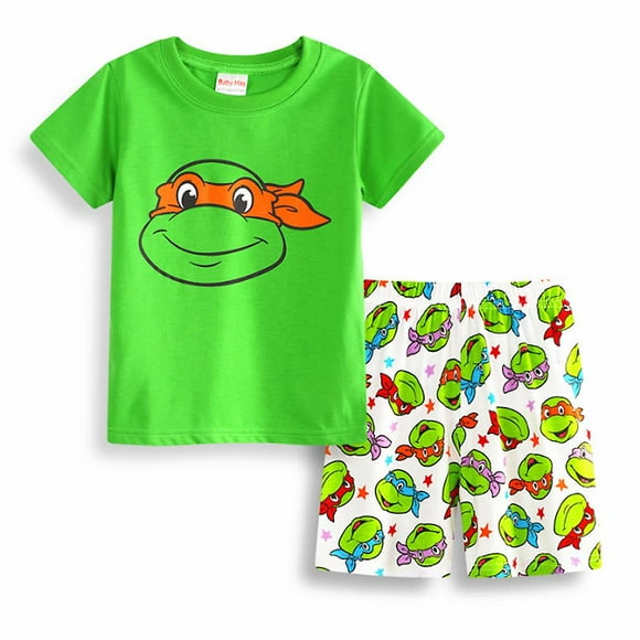 Teenage Mutant Ninja Turtles Pajamas Pjs Set Kids Boys Summer Short Sleeve T-Shirt Shorts Loungewear Sleepwear Outfits