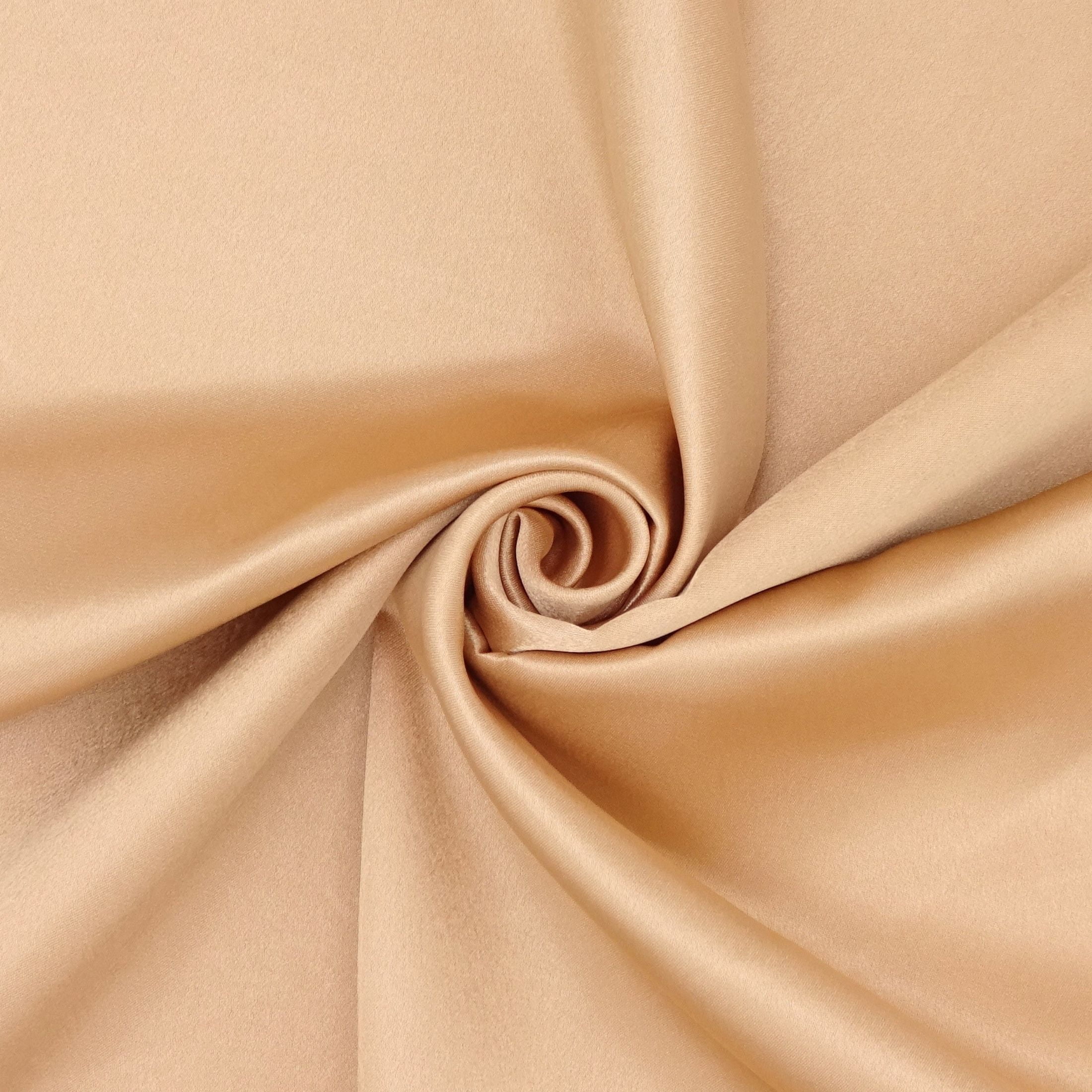 Hello Hobby 59” x 72” 100% polyester crepe back satin 2 yard precut fabric, Champagne, 59" wide for sewing & crafting