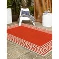 thumbnail image 3 of Unique Loom Outdoor Coastal Collection Area Rug - Caye (5' 3" x 8' Rectangle Rust Red/Ivory), 3 of 9