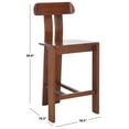 thumbnail image 4 of Safavieh Cayde Traditional Mid Back Wood Stools, Walnut, 4 of 5