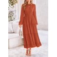 thumbnail image 3 of Women's Fall Elegant Long Sleeve Maxi Dress Swiss Dot A Line Flowy Casual Holiday Party Going Out Dresses, 3 of 16
